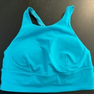 Lululemon Wunder Train Long-Line C/D Bra Teal Blue, Size 8 EUC